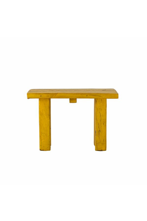 Creative Collection Porir Pedestal, Yellow, Reclaimed Wood