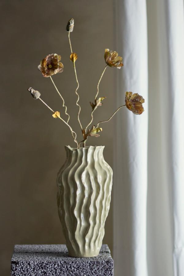 Bloomingville Poppy Stem, Brown, Artificial Flowers