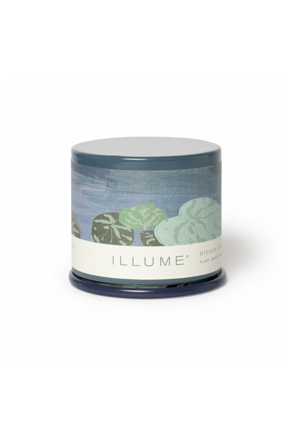 Illume Hidden Lake Demi Vanity Tin Candle, Blue,