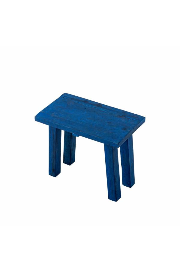 Creative Collection Porir Pedestal, Blue, Reclaimed Wood