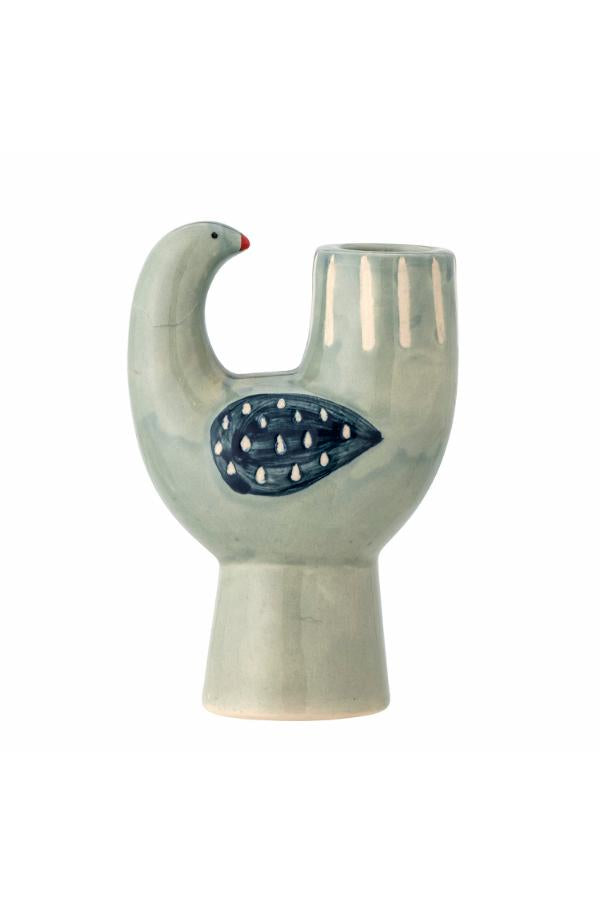 Bloomingville Trudy Candle Holder, Blue, Stoneware