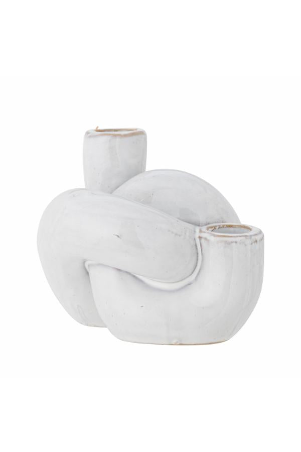 Bloomingville Haydn Candle Holder, White, Stoneware