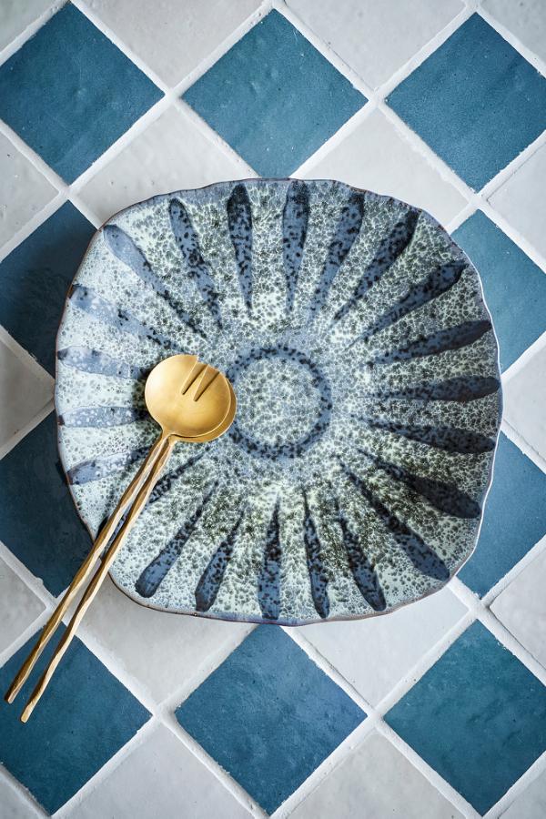 Creative Collection Ramie Serving Plate, Grey, Stoneware