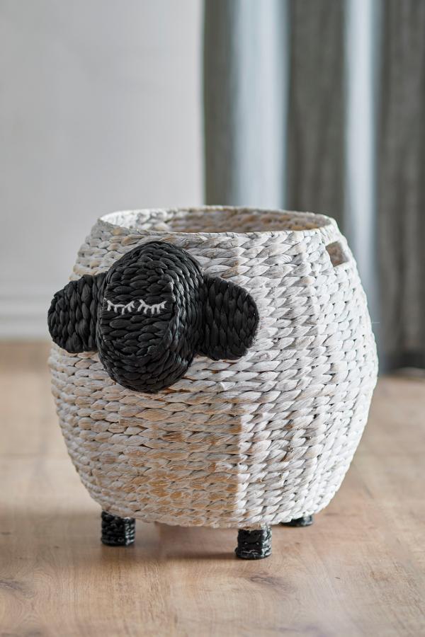 Bloomingville Mini Dolly Basket, White, Water Hyacinth
