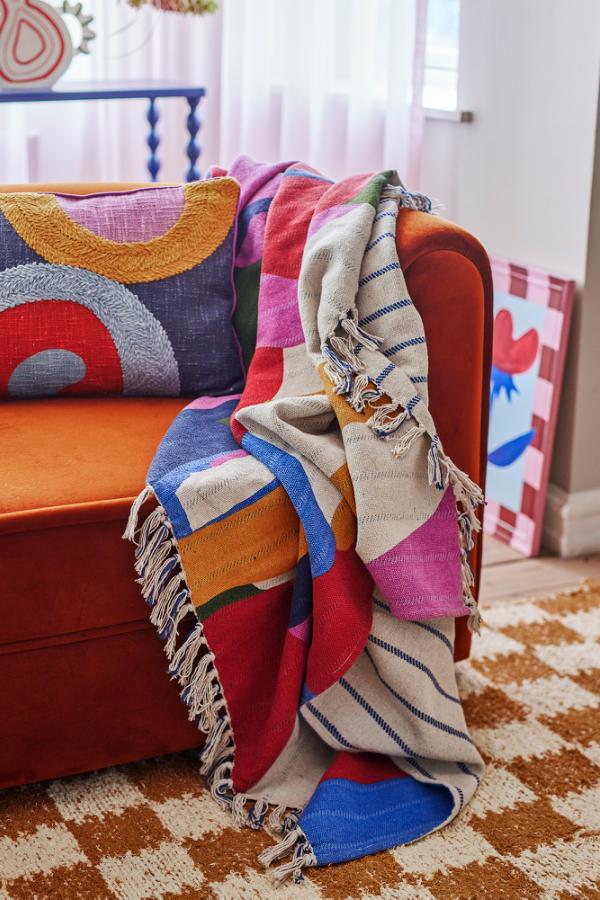 Bloomingville Artista Throw, Multi, Recycled Cotton