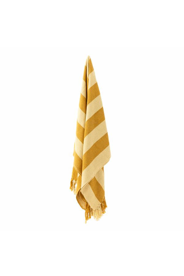 Bloomingville Frello Throw, Yellow, Recycled Cotton