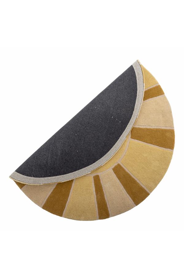 Bloomingville Mini Sun Rug, Yellow, Wool