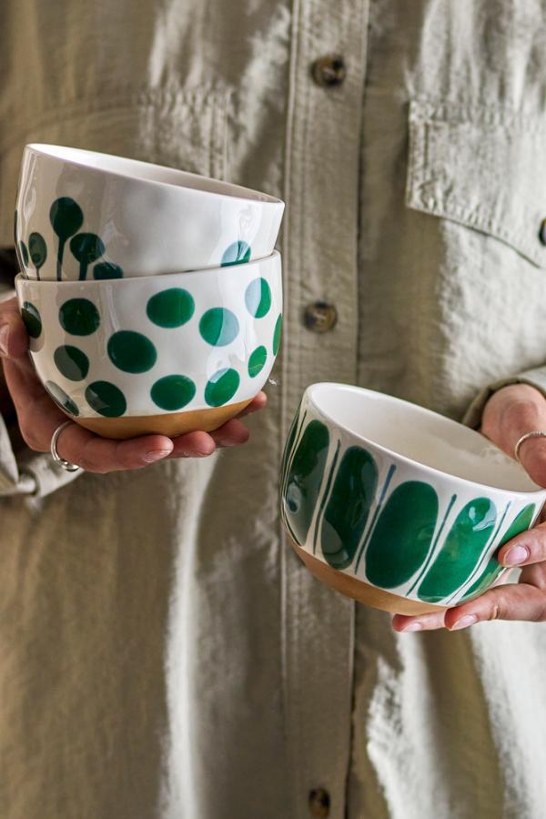 Creative Collection Linora Bowl, Green, Stoneware