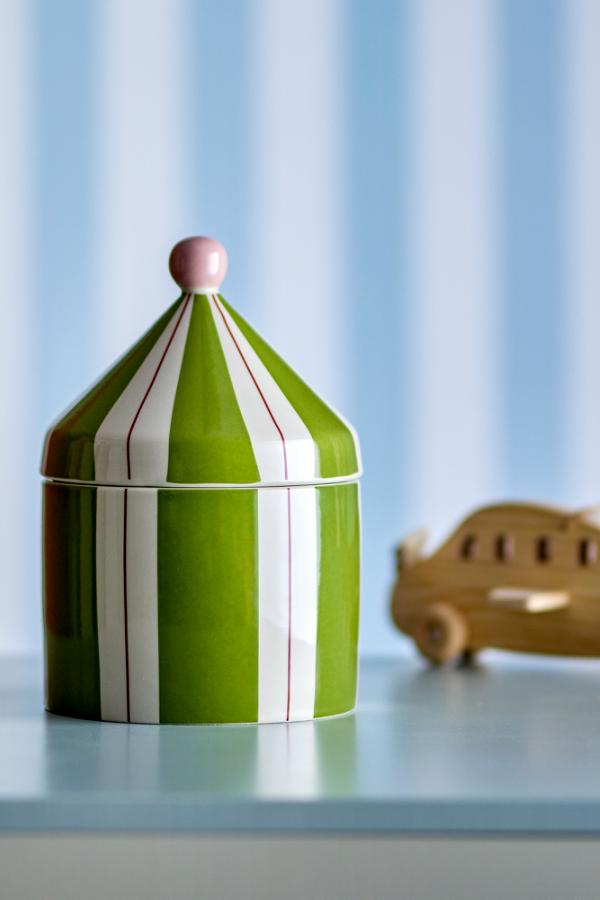 Bloomingville Mini Cimmi Jar w/Lid, Green, Stoneware