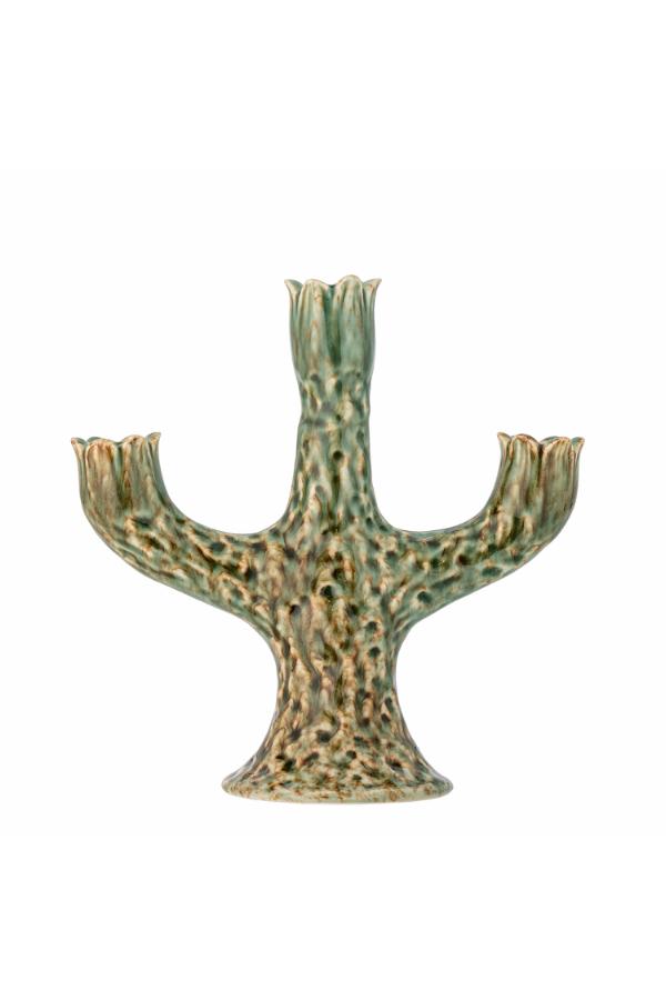 Creative Collection Cyrill Candle Holder, Green, Stoneware