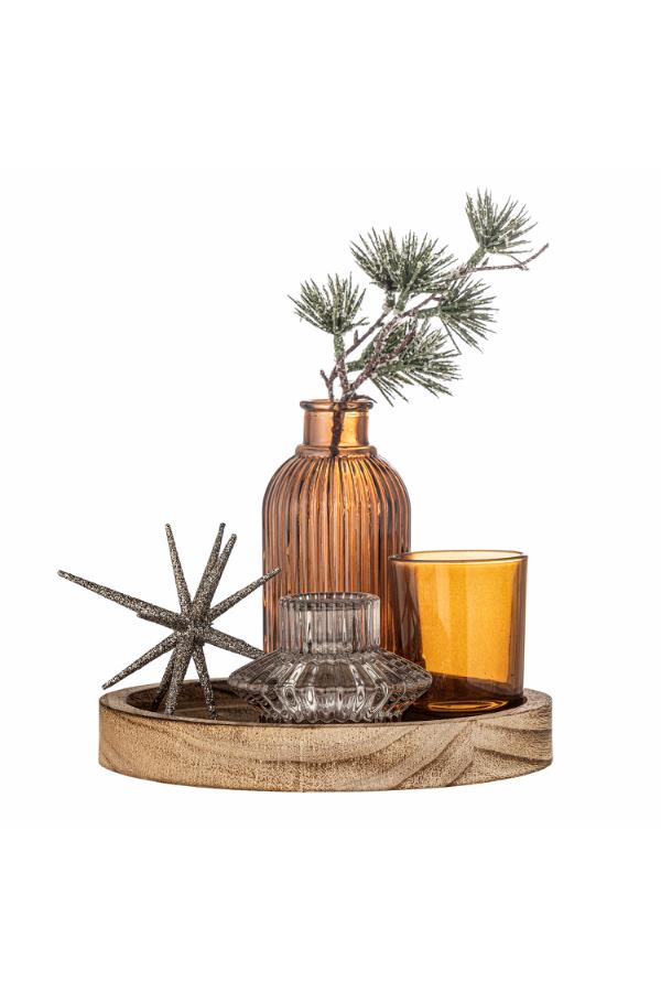 Bloomingville Sanga Tray w/Votive, Brown, Glass
