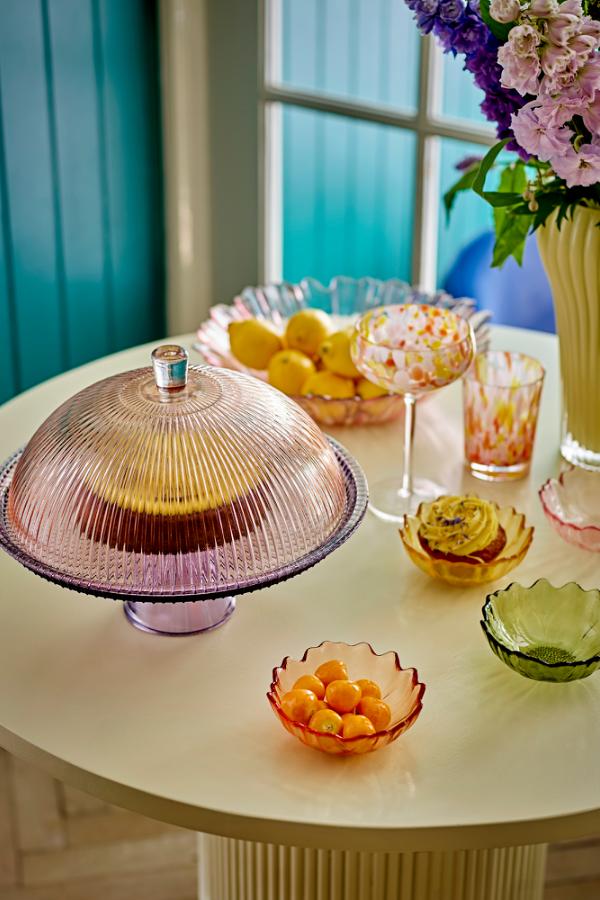 Bloomingville Tayo Cake Tray w/Dome, Multi, Glass