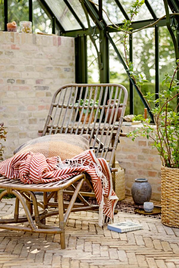 Bloomingville Dione Deck Chair, Brown, Rattan