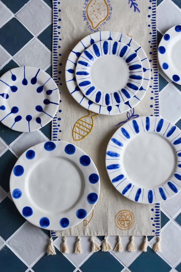 Creative Collection Linora Plate, Blue, Stoneware