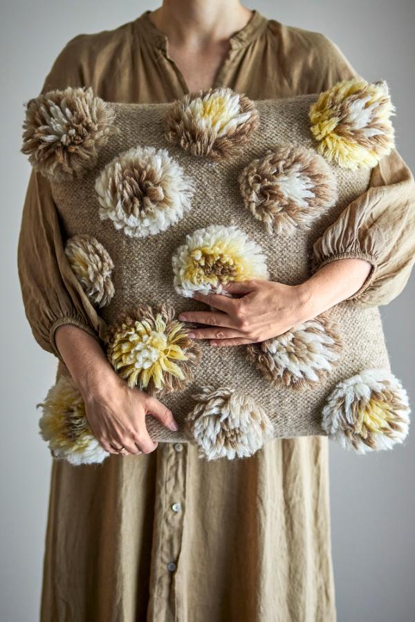 Bloomingville Somma Cushion, Nature, Wool