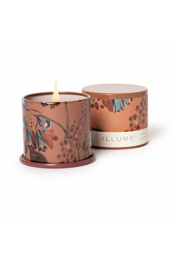 Illume Terra Tabac Demi Vanity Tin Candle, Brown,