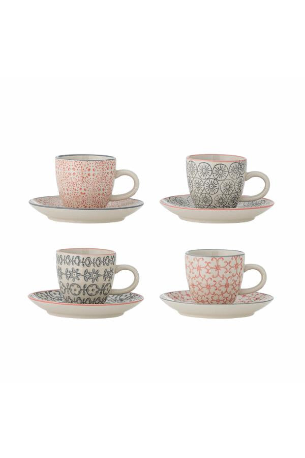 Bloomingville Cécile Espresso Cup w/Saucer, Multi, Stoneware