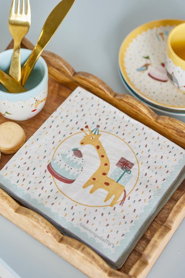Bloomingville Mini Celebrate Napkin, Blue, FSC®Mix, Paper