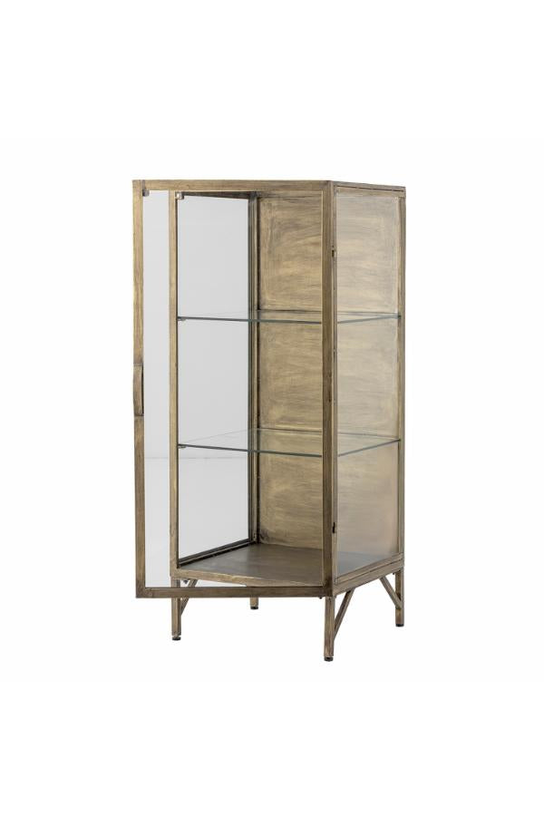 Bloomingville Saone Cabinet, Brass, Tempered glass