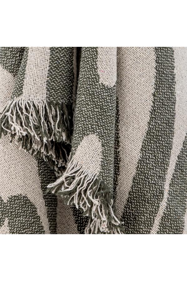 Bloomingville Alk Throw, Green, Recycled Cotton