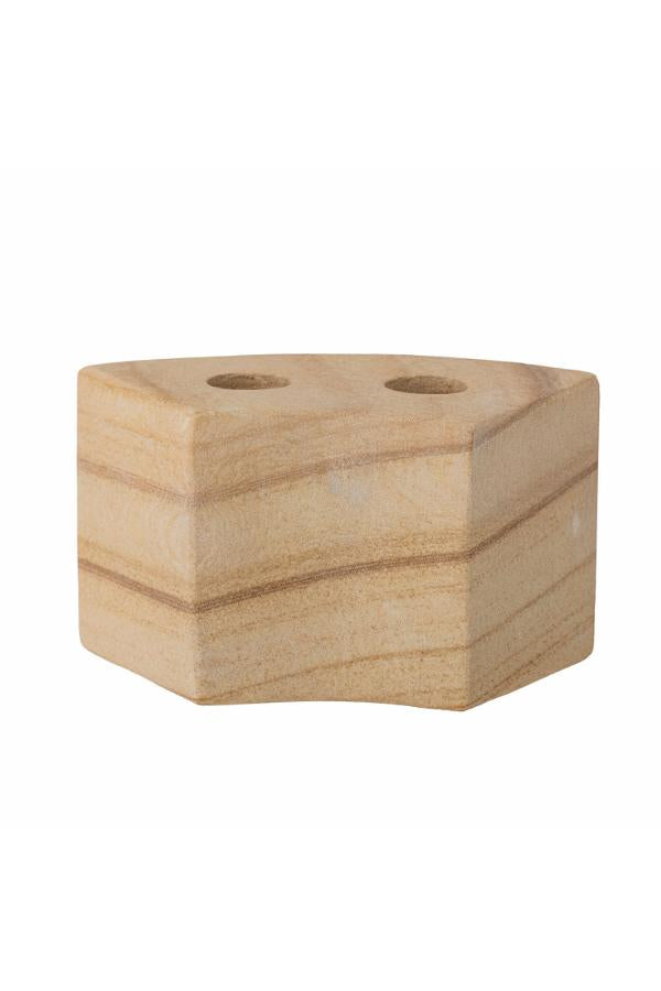 Bloomingville Florida Candle Holder, Nature, Sandstone