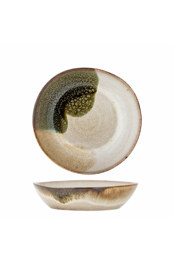 Bloomingville Jules Plate Deep, Green, Stoneware