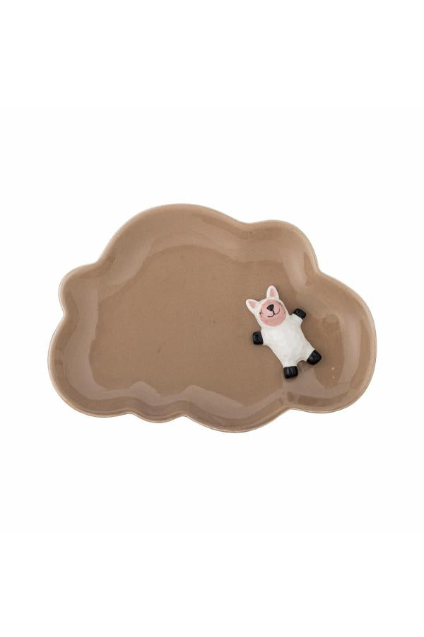 Bloomingville Mini Dolly Plate, Brown, Stoneware