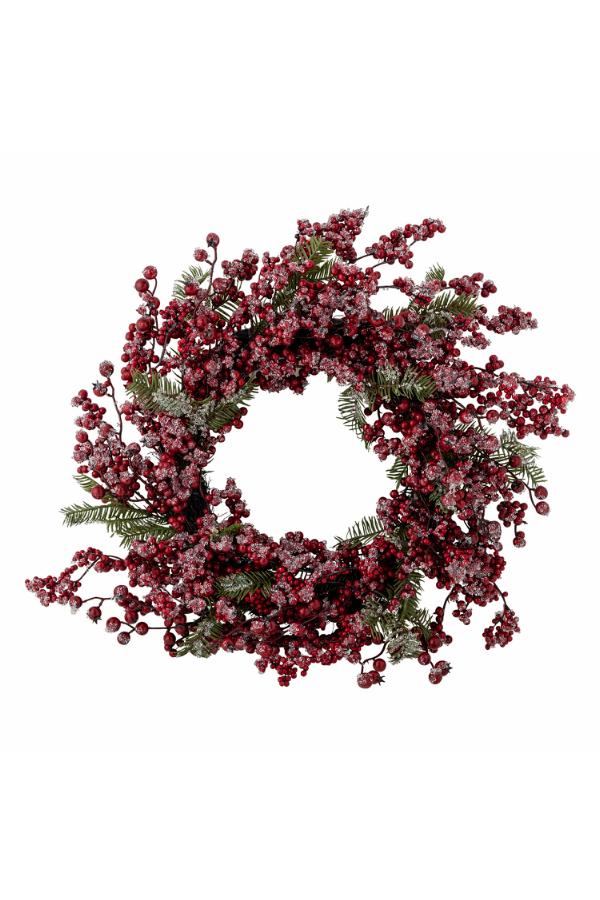 Bloomingville Winter Berry Wreath, Red, Artificial Flowers