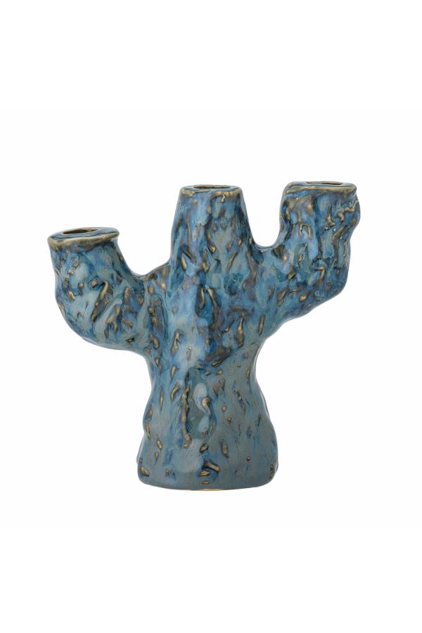 Creative Collection Tahoka Candle Holder, Blue, Stoneware