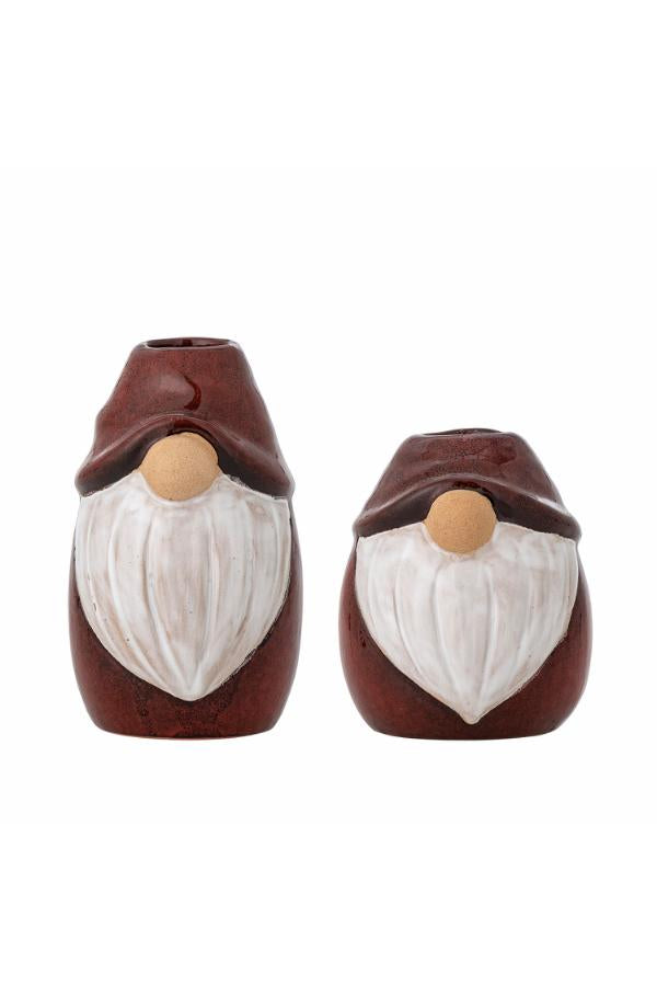 Bloomingville Lyda Candle Holder, Red, Stoneware