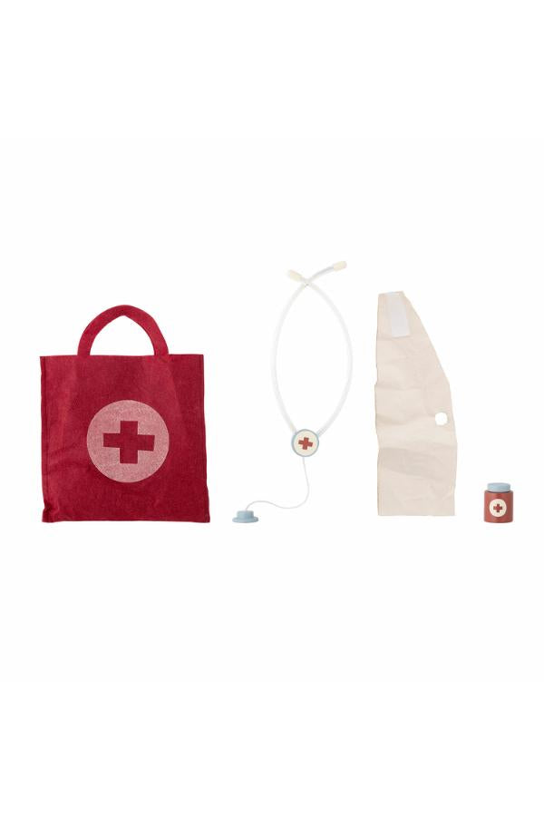 Bloomingville Mini Elliott Play Set, Doctor, Red, FSC®100%, MDF