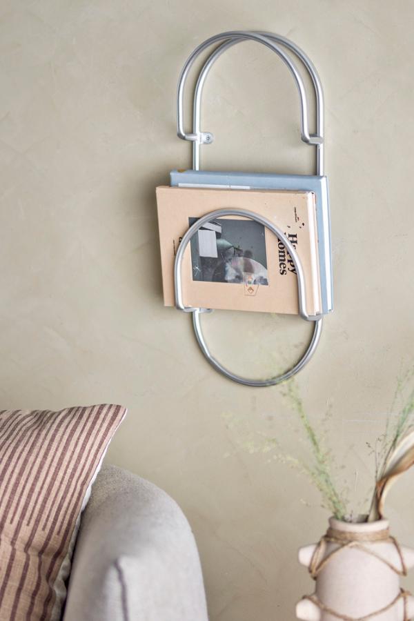 Bloomingville Carlton Magazine Holder, Silver, Metal