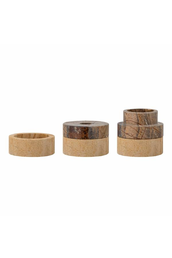 Bloomingville Dalin Votive & Candle Holder, Brown, Sandstone