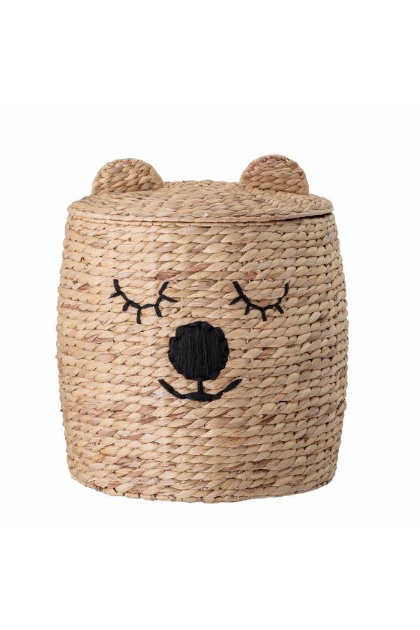 Bloomingville Mini Dolma Basket w/Lid, Nature, Water Hyacinth