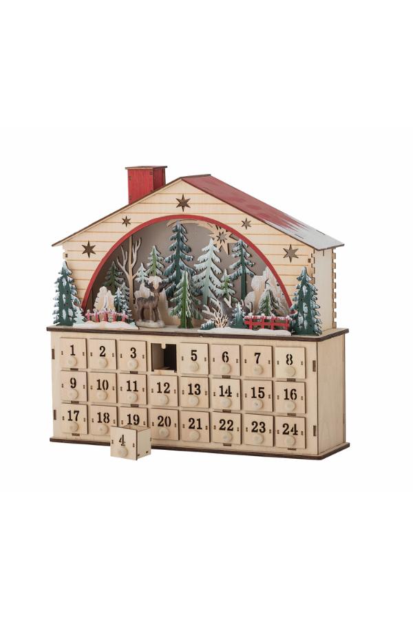 Bloomingville Melvin Calendar w/light, Nature, Plywood
