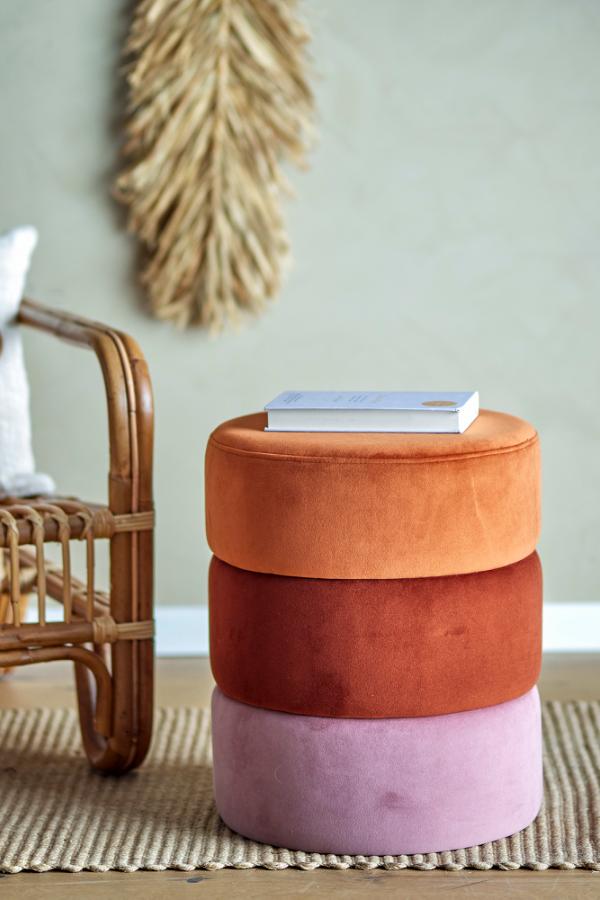 Bloomingville Bilbao Pouf, Orange, Polyester
