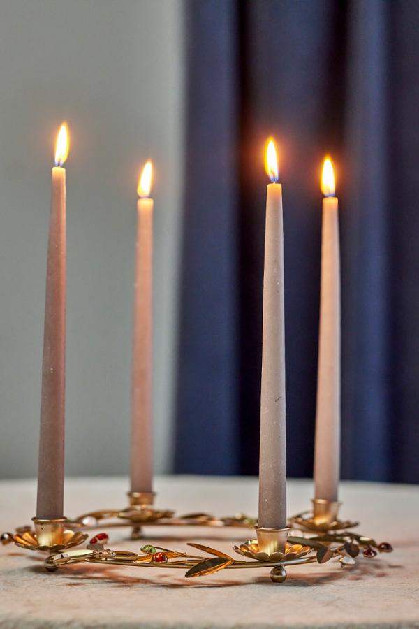 Bloomingville Shankar Advent Candle Holder, Gold, Metal