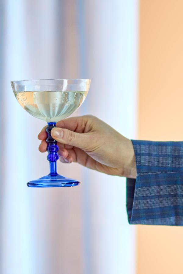 Bloomingville Noemi Cocktail Glass, Blue, Glass