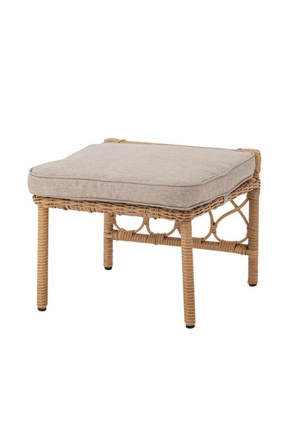 Bloomingville Belluce Lounge Chair with Stool, Nature, Polyrattan