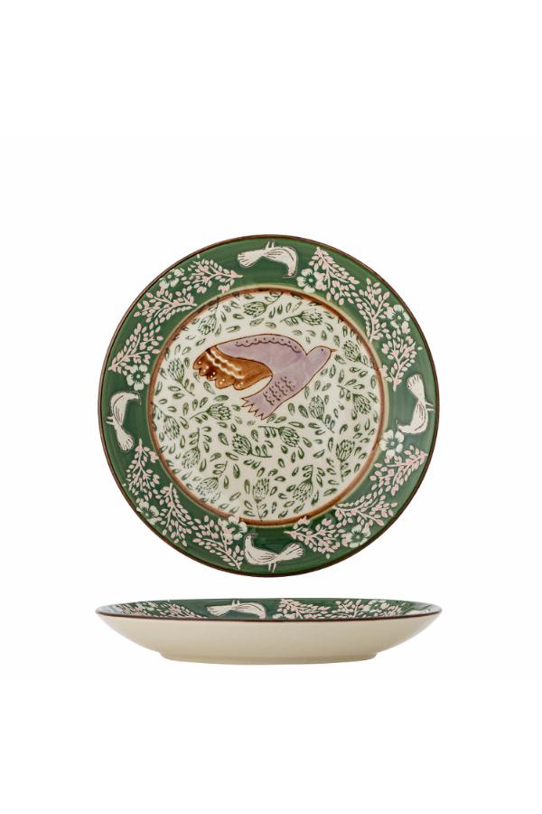 Bloomingville Hezha Plate, Green, Stoneware
