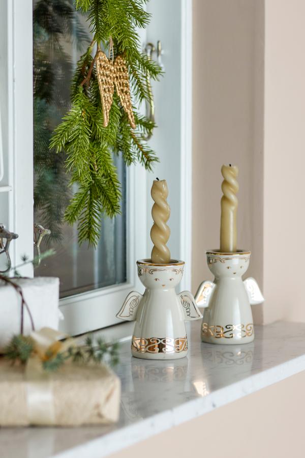 Bloomingville Faella Votive & Candle Holder, White, Stoneware