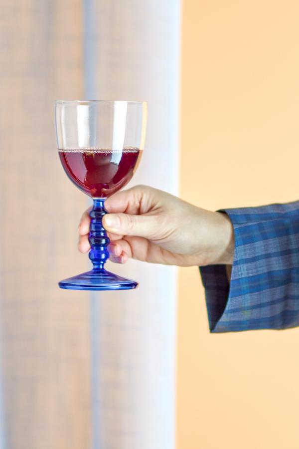 Bloomingville Noemi Wine Glass, Blue, Glass