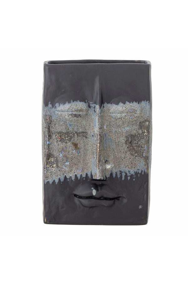 Bloomingville Nasru Vase, Black, Stoneware