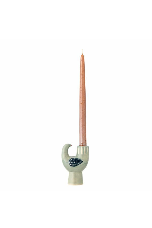 Bloomingville Trudy Candle Holder, Blue, Stoneware