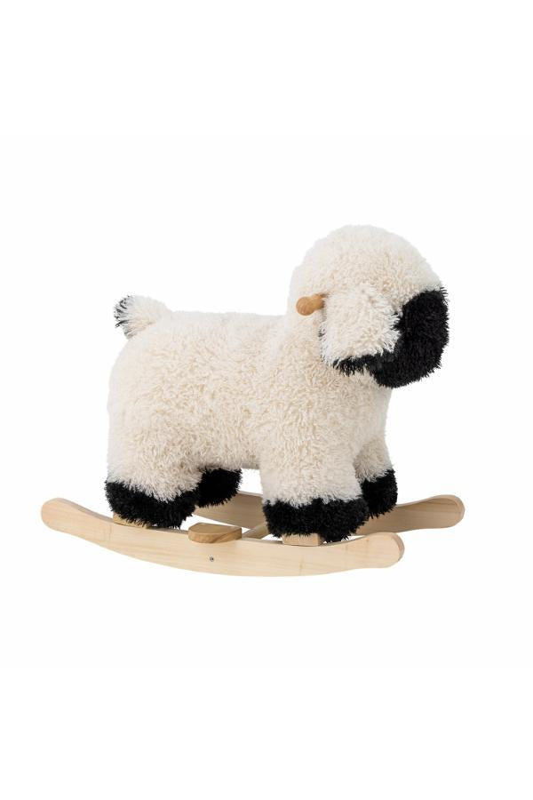 Bloomingville Mini Dolly Rocking Toy, Sheep, White, Polyester