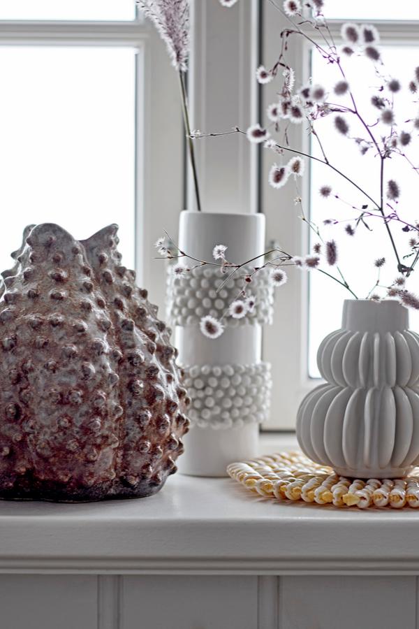 Bloomingville Halfdan Vase, White, Stoneware