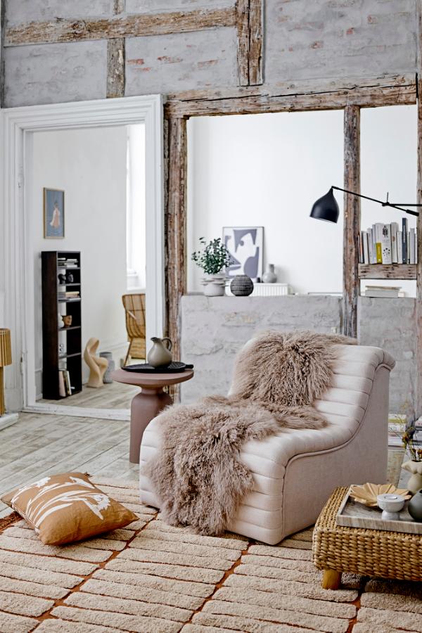 Bloomingville Majsa Tray, Brown, Marble