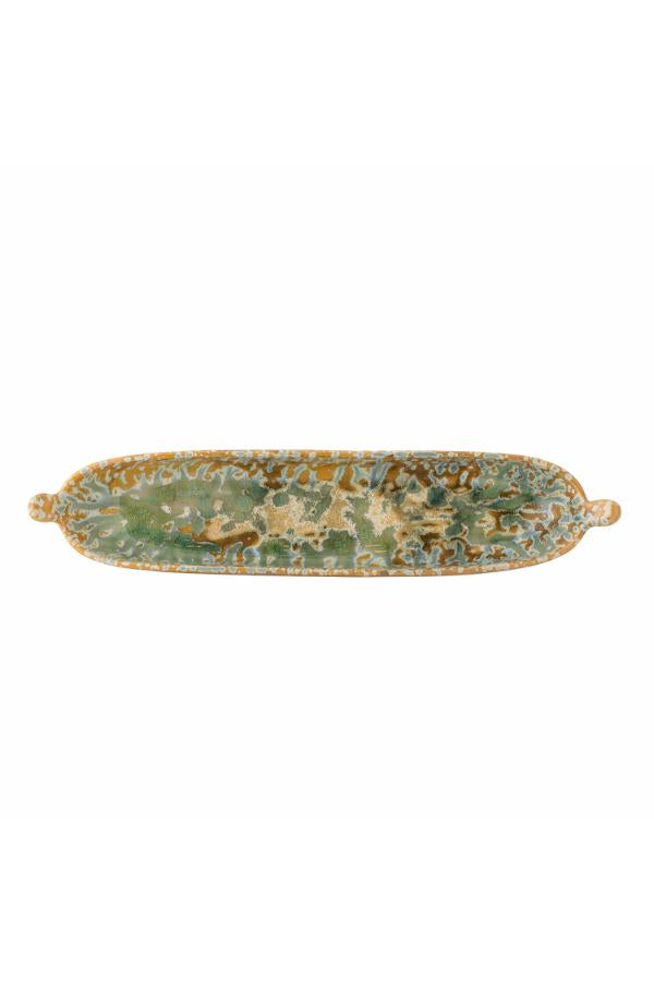 Bloomingville Milani Serving Plate, Green, Stoneware
