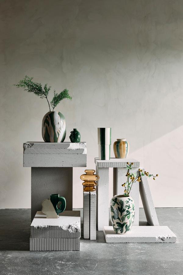 Bloomingville Floki Vase, Green, Stoneware