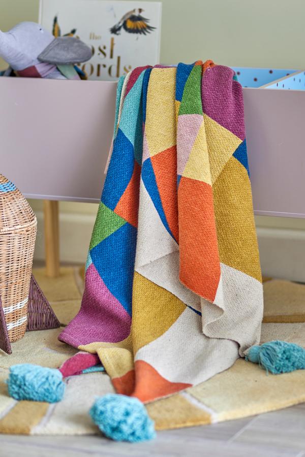 Bloomingville Mini Colorine Throw, Multi, Recycled Cotton